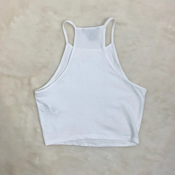 Forever 21 Women's Tank Top Cropped Racerback White sleeveless Size Small - Picture 6 of 6
